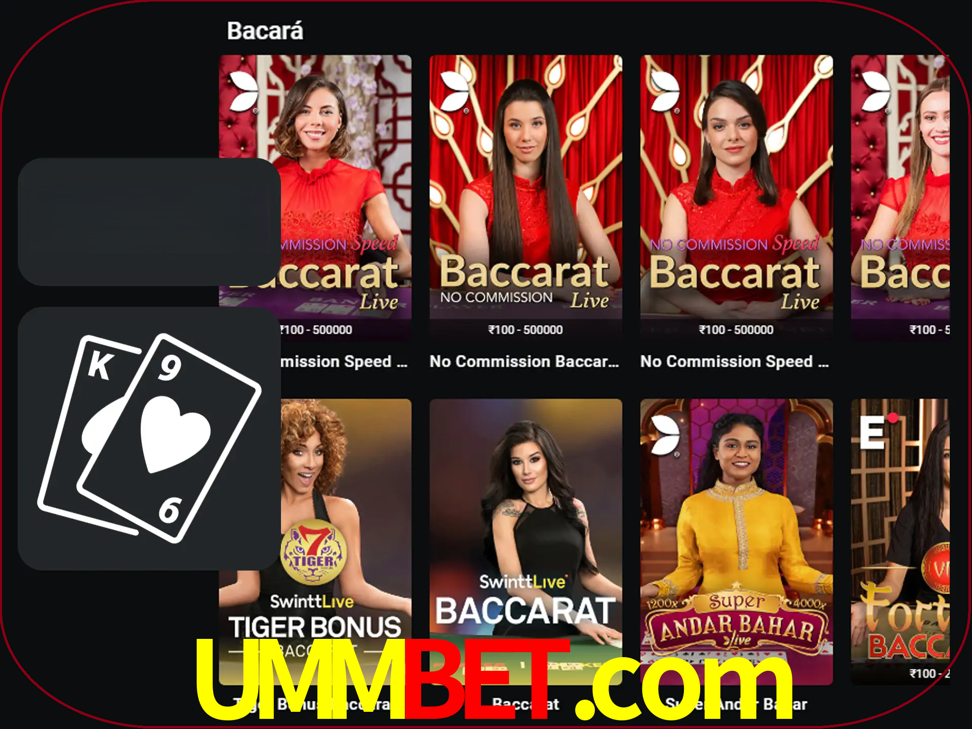 Ganhe muito dinheiro jogando jogos de bacará.